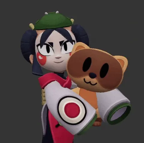 Brawl Stars prestij 3 ünvanları rehberinde sevgiyi simgeleyen Kaze ve Sprout karakteri.