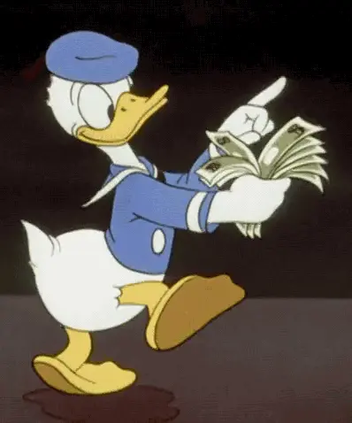 EA Sports FC 26 Coins kazanma rehberi özetinde para sayan Donald Duck.