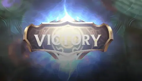 League of Legends koridorlar ve roller haritası rehberinde mavi renkli Victory zafer ekranı.